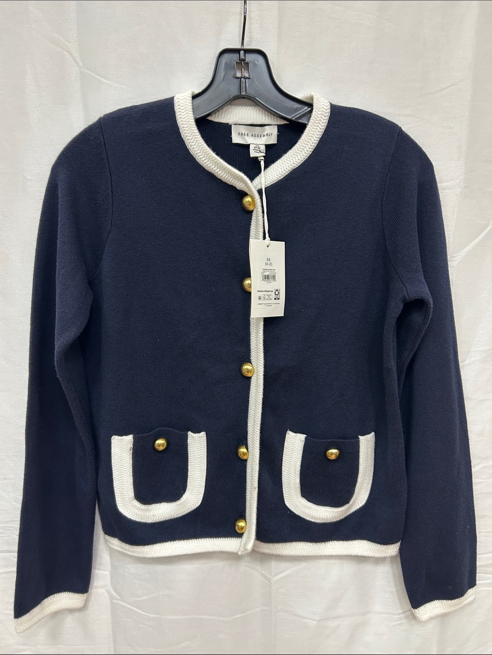 Free Assembly Women's Tipped Patch Pocket Cardigan Sweater NWT, XS
